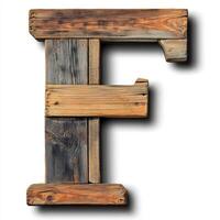 Rustic Wooden Letter F - Distressed Reclaimed Wood Wall Art photo