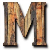 Rustic Wooden Letter M - Distressed Reclaimed Wood Wall Art photo