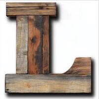 Rustic Wooden Letter L - Distressed Reclaimed Wood Wall Art photo