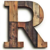 Rustic Wooden Letter R - Distressed Reclaimed Wood Wall Art photo