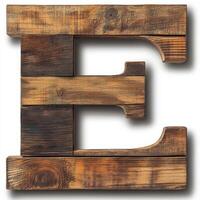 Rustic Wooden Letter E - Distressed Reclaimed Wood Wall Art photo