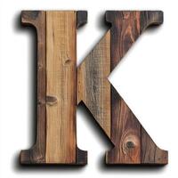 Rustic Wooden Letter K - Distressed Reclaimed Wood Wall Art photo