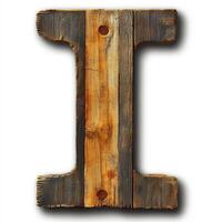 Rustic Wooden Letter I - Distressed Reclaimed Wood Wall Art photo