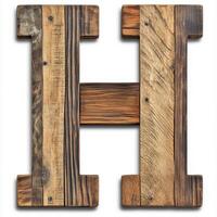Rustic Wooden Letter H - Distressed Reclaimed Wood Wall Art photo