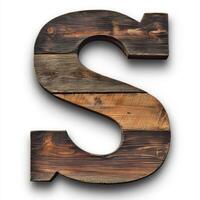 Rustic Wooden Letter S - Distressed Reclaimed Wood Wall Art photo