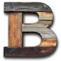 Rustic Wooden Letter B - Distressed Reclaimed Wood Wall Art photo