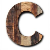 Rustic Wooden Letter C - Distressed Reclaimed Wood Wall Art photo