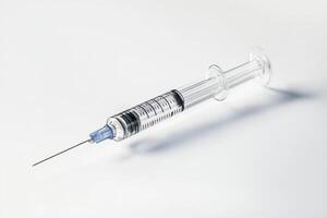 Medical Syringe with Stainless Steel Needle and Clear Plunger photo