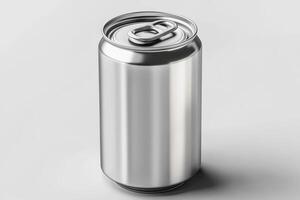 Reflective Metallic Cylindrical Can with Pull Tab Lid photo