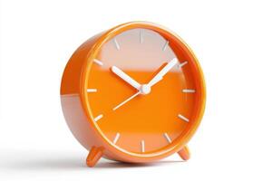 Orange Alarm Clock - 3D Render, Vibrant Cartoon Style photo