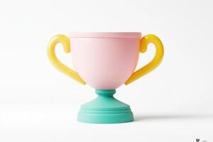 Pastel Cartoon Trophy with Pink Cup photo