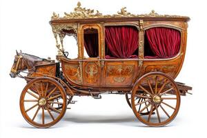 Ornate Vintage Horse-Drawn Carriage photo