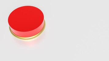 Red button on white background image 3d rendering. photo