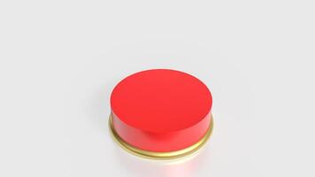 The Red button on white background image 3d rendering. photo