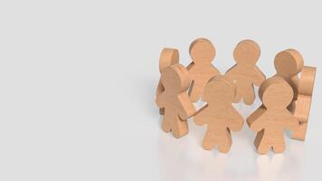 Wood Human for Team concept 3d Rendering. photo