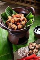 Krecek gudeg is spicy beef skin. Sambal Goreng Krecek is a typical Javanese food made from cow skin that is processed with other complementary ingredients photo