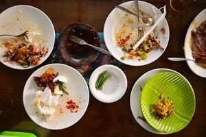 Leftover of some food, remaining after the rest has been used or consumed. photo