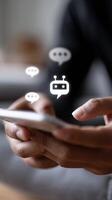 Engaging with AI technology through mobile interface in customer service scenarios photo