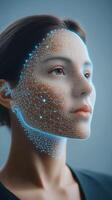 Conceptual depiction of an advanced AI entity emerging from a network of digital connections and circuits photo