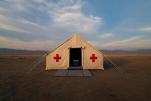 Rapidly deployable eco-tents support families in a refugee camp with innovative features for survival photo
