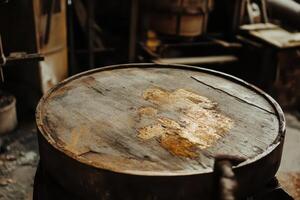 Rustic wooden texture in workshop photo