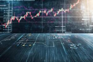 Trading analysis with data visualization and chart photo
