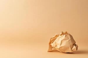 Crumpled paper on a plain background photo