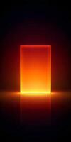 Illuminated Abstract Panel with Bright Orange Glow on a Dark Background for Creative Design Use photo
