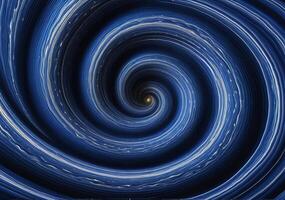 Abstract blue vortex swirl resembling a wormhole or black hole in space with concentric circular patterns illustration photo