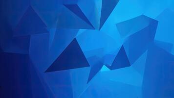 Abstract blue geometric shapes with shadows and reflections forming modern graphic design photo