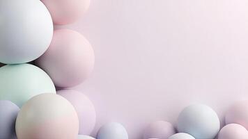 Soft pastel spheres abstract background featuring a delicate composition with empty space for design and text photo