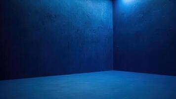 Blue corner interior illuminated artistic minimalist abstract background and texture for design photo