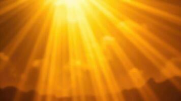 Radiant golden light rays shining through the atmosphere creating a warm and uplifting abstract background photo