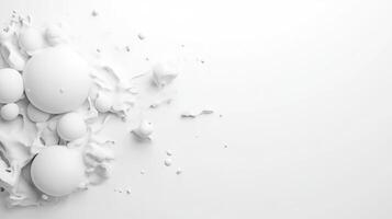 White Spheres Fluid Forms Minimalist Style Highcresolution Render Wide angle shot Smooth textures Abstract Flow Background Pure white tones Ideal for modern design photo