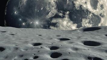 The moon is seen from the surface of the moon photo