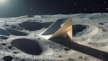 A triangle shaped object on the moon photo