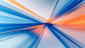 Abstract Interplay of Blue and Orange Light Streams, a Convergence of Colors and Lines photo