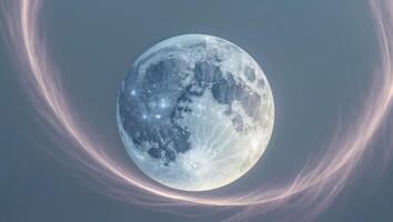 A full moon with a ring around it photo