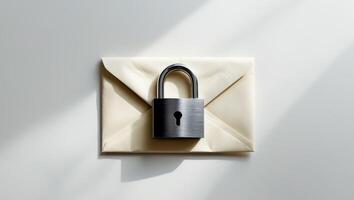 An envelope with a padlock on top photo