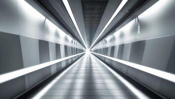 Modern Tunnel with Perspective and Lighting, Architectural Passage Interior View photo