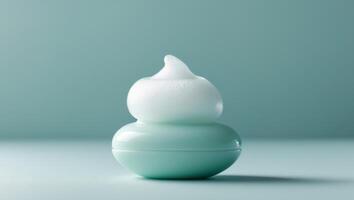A small white and green container with a white foam inside photo