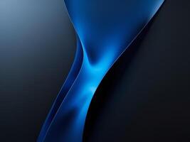 Abstract Flowing Blue Form on Dark Background, Emphasizing Light and Shadow Play. photo