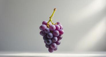 Fresh and Vibrant Bunch of Grapes on a Clean Background, Food Photography. photo