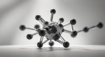 Molecular Structure Abstract A Grey Scale Rendering of Interconnected Spheres. photo