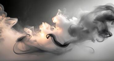 Abstract Smoke Art. Ethereal Forms and Subtle Lighting in a Monochromatic Composition. photo