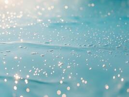 Sparkling Water Surface. Abstract Beauty of Light, Reflections, and Bubbles photo