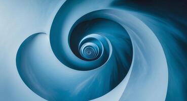 Infinite Blue Spiral. A Captivating Abstraction of Depth and Perspective Visual Illusion photo