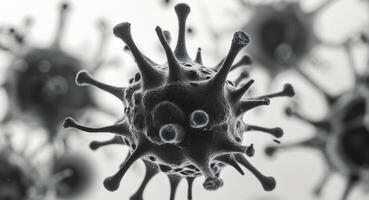 Microscopic View of Virus Cells, Illustrating Infectious Disease, Pandemic, Health Concerns photo