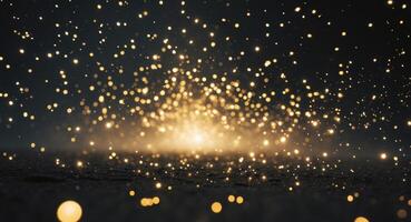 Golden Sparkle. A mesmerizing display of golden lights against a dark background. photo