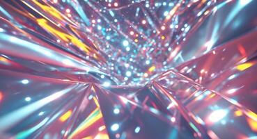 Abstract background of colorful lights and shiny objects photo